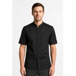 Isacco veste de chef unisexe � manches courtes bradford superdry noire 100% polyester