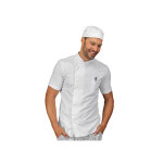 Isacco veste de chef unisexe  manches courtes franklin blanche 100% polyester superdry
