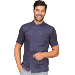 Isacco veste de chef unisexe  manches courtes franklin bleue 97% coton 3% spandex
