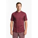 Isacco veste de chef unisexe � manches courtes franklin bordeaux 97% coton 3% spandex
