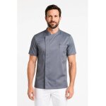 Isacco veste de chef unisexe � manches courtes franklin grise 100% polyester superdry