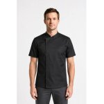 Isacco veste de chef unisexe � manches courtes franklin noire 100% polyester superdry