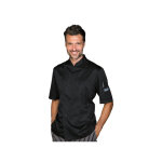 Isacco veste de chef helsinki noire slim � manches courtes superdry