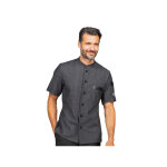 Isacco veste de chef unisexe  manches courtes koen jeans noire 97% coton 3% spandex