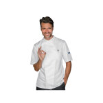 Isacco veste de chef unisexe  manches courtes slim tokyo blanche 100% polyester superdry