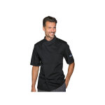 Isacco veste de chef tokyo slim noire � manches courtes