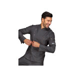 Isacco veste de chef unisexe à manches longues belfast jeans noire 100% coton Isacco veste de chef unisexe à manches longues belfast jeans noire 100% coton