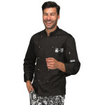Isacco veste de chef unisexe  manches longues skull 12 atlanta noir 65% polyester 35% coton