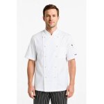 Isacco veste de cuisine blanche manches courtes et boutons pression