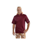 Isacco veste de cuisine bordeaux  manches courtes