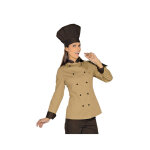 Isacco veste de cuisine femme biscuit noir
