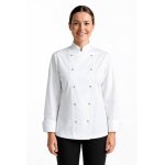 Isacco veste de cuisine femme esmeralda blanc 100% coton