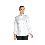 Isacco veste de cuisine femme esmeralda blanc 100% coton