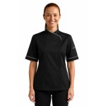 Isacco veste cuisine femme manches courtes noire et blanche