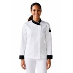Isacco veste de cuisine femme miss chef blanche et noire