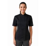 Isacco veste de cuisine noire pour femme � manches courtes