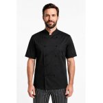 Isacco veste de cuisine noire � manches courtes, coupe slim