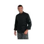 Isacco veste de cuisine bilbao noir polycoton � manches longues