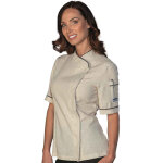 Isacco veste femme lady snaps beige lin et coton