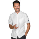 Isacco veste homme bradford blanc  manche courte 65% polyester 35% coton
