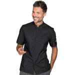 Isacco veste homme bradford noir  manche courte 65% polyester 35%