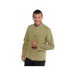 Isacco veste homme col mao coreana or ray� noir 100% coton