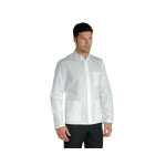 Isacco veste homme col mao tissu lg coreana blanche