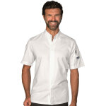 Isacco veste homme sincler satin blanc  manche courte 100% coton