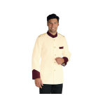 Isacco veste maitre d' hotel coreana epaulettes tress�es cr�me bordeaux