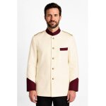 Isacco veste maitre d' hotel coreana epaulettes tress�es cr�me bordeaux