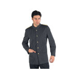 Isacco veste major d' homme noir ray� epaulettes tress�es 100% coton