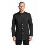 Isacco veste major d' homme noir ray� epaulettes tress�es 100% coton