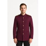 Isacco veste major d' homme ray� bordeaux epaulettes tress�es 100% coton