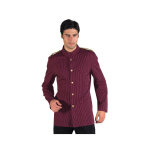 Isacco veste major d' homme ray� bordeaux epaulettes tress�es 100% coton