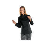 Isacco veste noire de cuisine stretch pour femme
