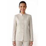 Isacco veste professionnelle col mandarin nairobi lin femme beige