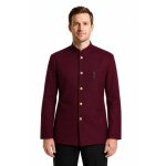 Isacco veste de service col mao bordeaux 100% coton