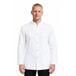 Isacco veste de service col mao ray� blanche 100% polyester l