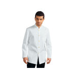 Isacco veste de service col mao rayé blanche 100% polyester Isacco veste de service col mao rayé blanche 100% polyester