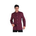 Isacco veste de service col mao ray� bordeaux 100% coton