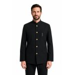 Isacco veste de service col mao ray� noir 100% coton