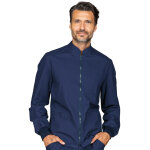 Isacco veste de travail unisexe samarcanda avec poignet tricot� bleu fonc� 100% coton