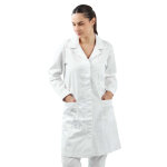 Mylookpro blouse blanche unisexe patte cach�e oslo