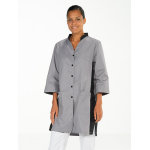 Snv blouse m�dicale manches 3 / 4 bicolore aliz�e gris / noir