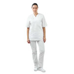 Mylookpro tunique blanche manches courtes unisexe lisbonne