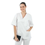 Mylookpro tunique blanche unisexe col v buenos aires