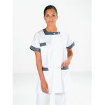 Snv tunique infirmi�re manches courtes blanc gris berny