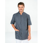 Snv tunique kin�sith�rapeute osth�o homme manches courtes grise denis