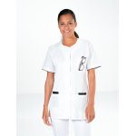 Snv tunique m�dicale blanche manches courtes hanna