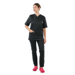 Mylookpro tunique noire manches courtes unisexe lisbonne